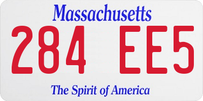MA license plate 284EE5