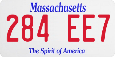 MA license plate 284EE7
