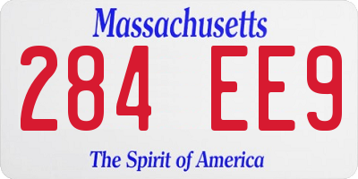 MA license plate 284EE9