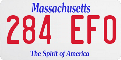 MA license plate 284EF0