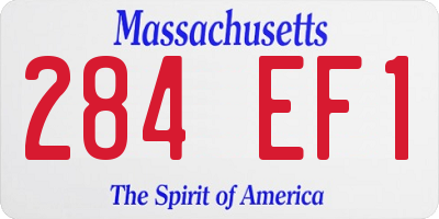 MA license plate 284EF1