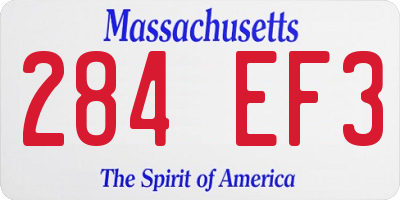 MA license plate 284EF3
