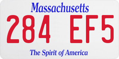 MA license plate 284EF5