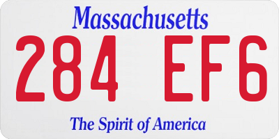 MA license plate 284EF6