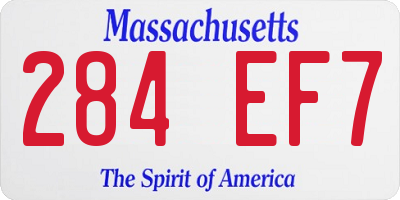 MA license plate 284EF7