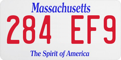 MA license plate 284EF9