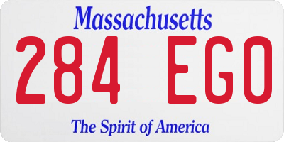 MA license plate 284EG0