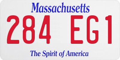MA license plate 284EG1