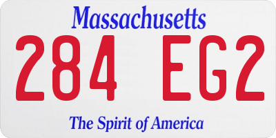 MA license plate 284EG2