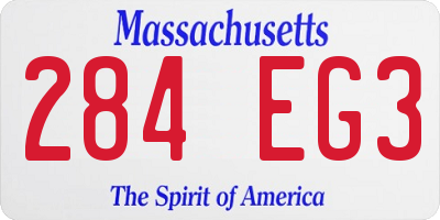 MA license plate 284EG3