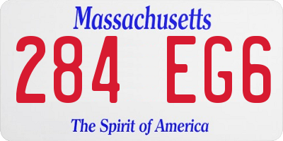 MA license plate 284EG6