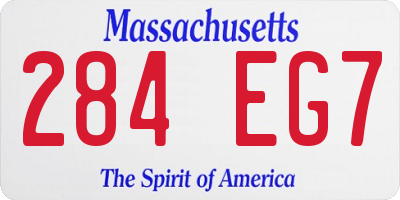 MA license plate 284EG7
