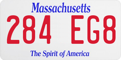 MA license plate 284EG8