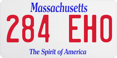 MA license plate 284EH0