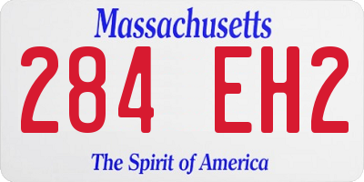 MA license plate 284EH2