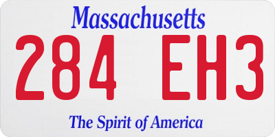 MA license plate 284EH3