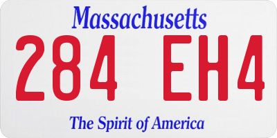 MA license plate 284EH4