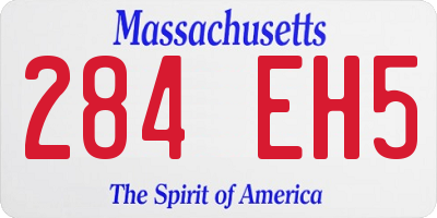 MA license plate 284EH5
