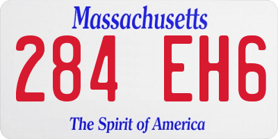 MA license plate 284EH6