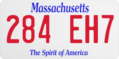 MA license plate 284EH7