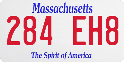 MA license plate 284EH8