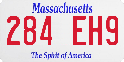 MA license plate 284EH9