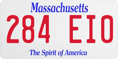 MA license plate 284EI0