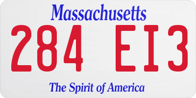 MA license plate 284EI3
