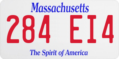 MA license plate 284EI4