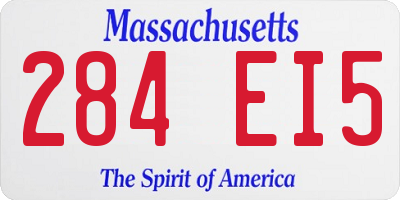 MA license plate 284EI5