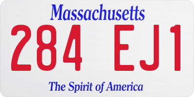 MA license plate 284EJ1