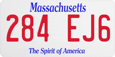 MA license plate 284EJ6