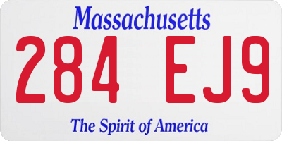 MA license plate 284EJ9