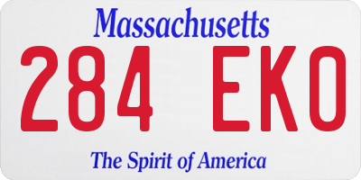 MA license plate 284EK0