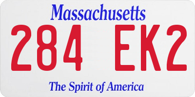 MA license plate 284EK2
