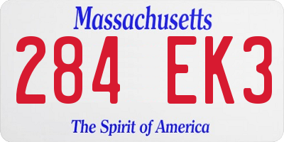 MA license plate 284EK3