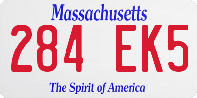 MA license plate 284EK5