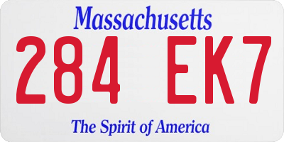 MA license plate 284EK7