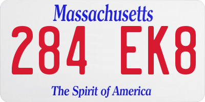 MA license plate 284EK8