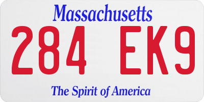 MA license plate 284EK9