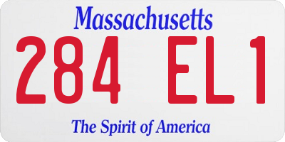 MA license plate 284EL1