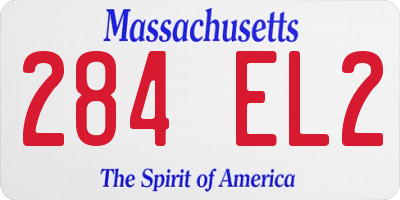 MA license plate 284EL2