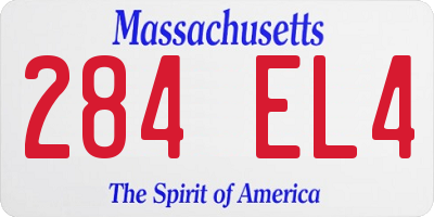 MA license plate 284EL4