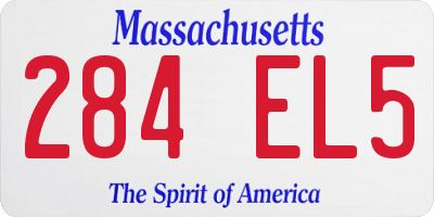 MA license plate 284EL5