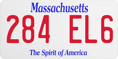 MA license plate 284EL6