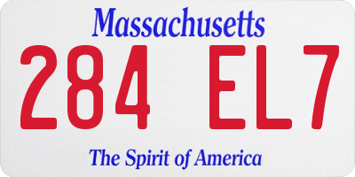 MA license plate 284EL7