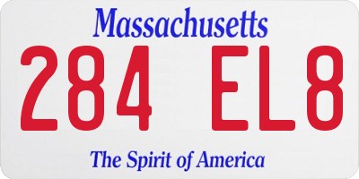 MA license plate 284EL8