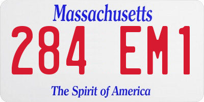 MA license plate 284EM1