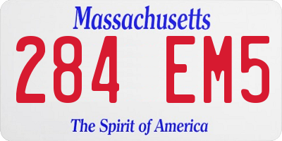 MA license plate 284EM5