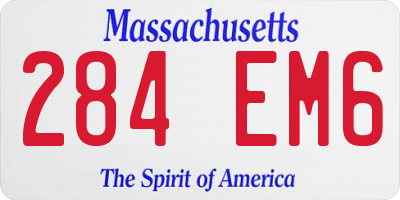 MA license plate 284EM6